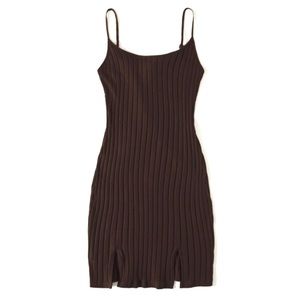 Rib Knit Dress with Slits